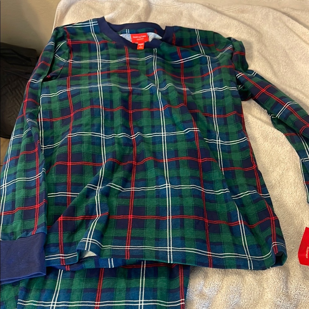 Plaid Long Sleeve Pajama Set